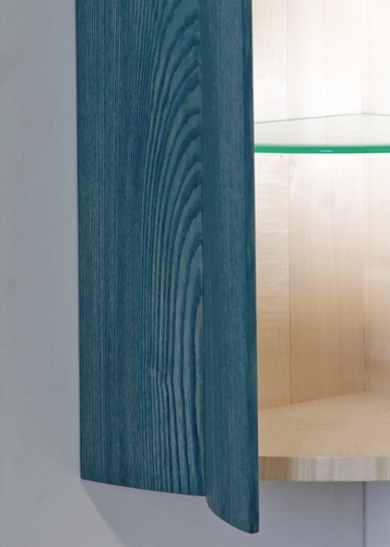 The Blue water cabinet open door detail